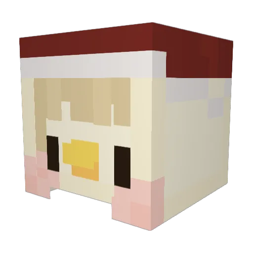 Yu_pya Minecraft avatar head, 3D render