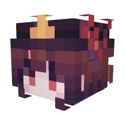 Yu_walnut Minecraft avatar head, 3D render