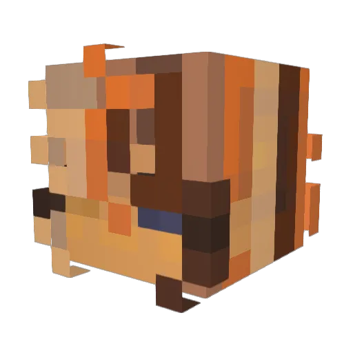 YuaPizaRol Minecraft avatar head, 3D render
