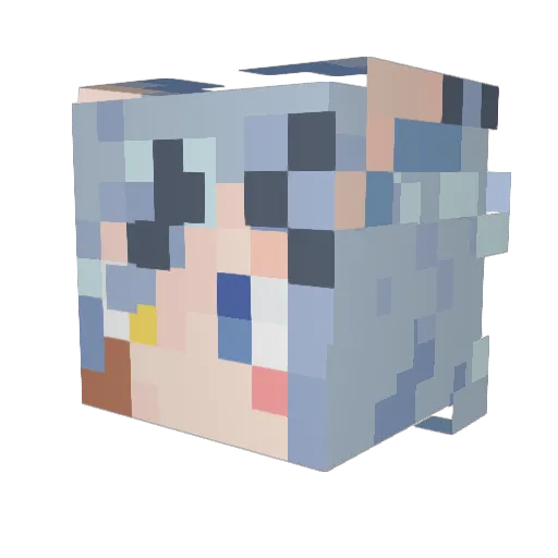 Yua_y Minecraft avatar head, 3D render