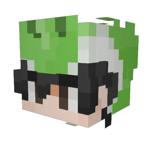 YuanO1 Minecraft avatar head, 3D render