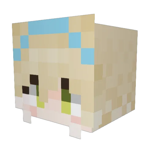 Yuan_TT Minecraft avatar head, 3D render