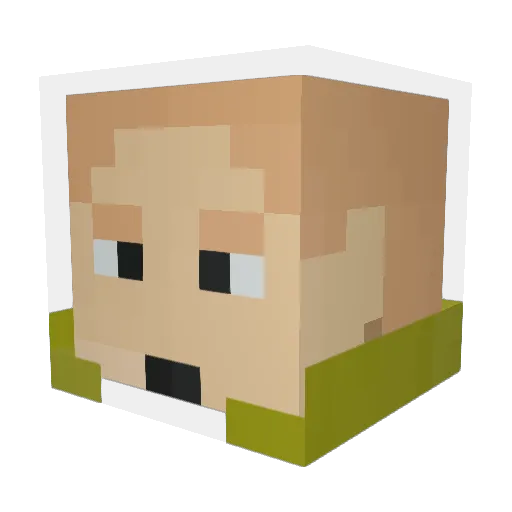 Yuan_Tuo Minecraft avatar head, 3D render