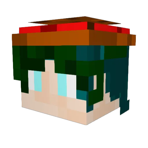 Yuandu Minecraft avatar head, 3D render