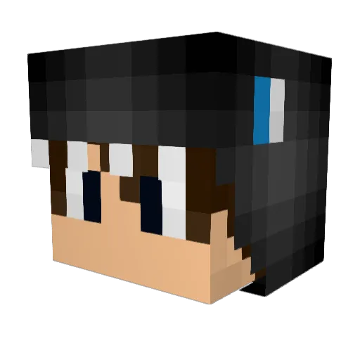 Yuann Minecraft avatar head, 3D render