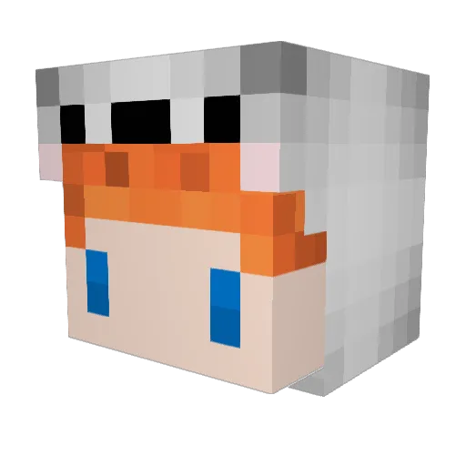 Yuannn_ Minecraft avatar head, 3D render