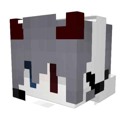 Yuanqishui Minecraft avatar head, 3D render