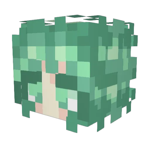 Yuares Minecraft avatar head, 3D render