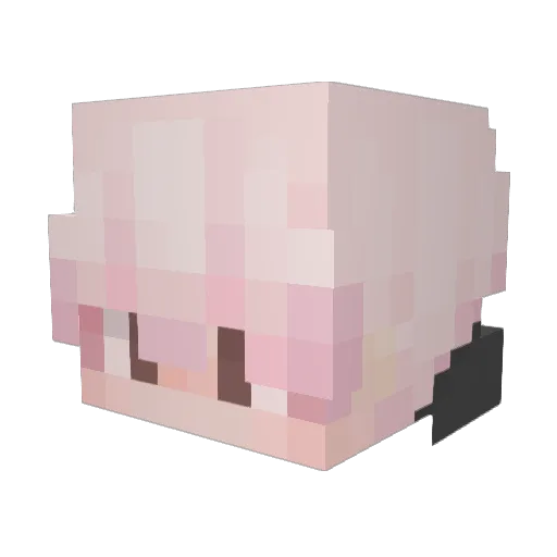 Yuars Minecraft avatar head, 3D render