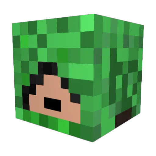 Yubba Minecraft avatar head, 3D render
