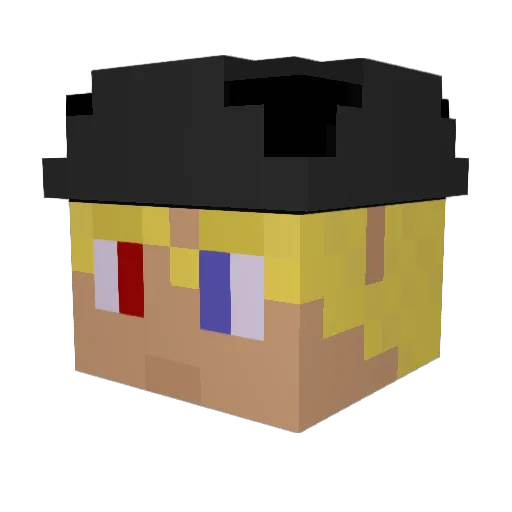 Yubber Minecraft avatar head, 3D render
