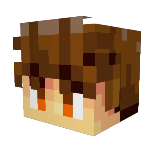 Yubby Minecraft avatar head, 3D render