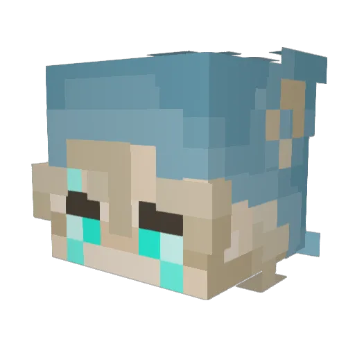 Yuchiruse Minecraft avatar head, 3D render