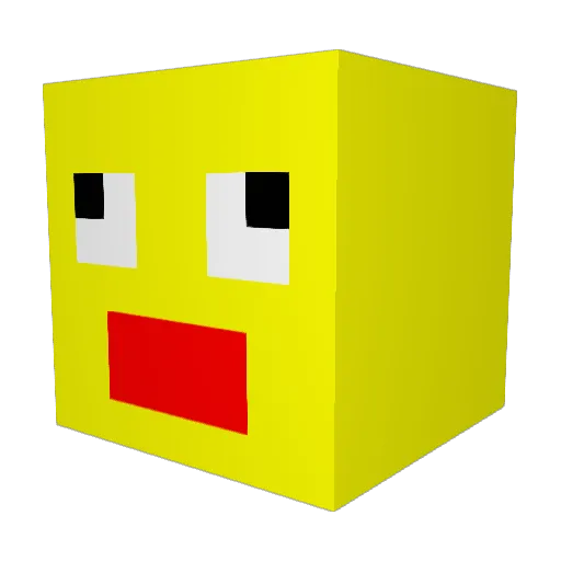 Yuckle Minecraft avatar head, 3D render
