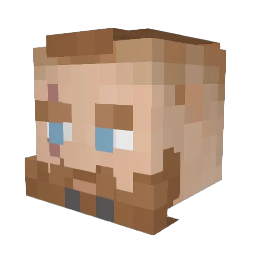 YuckySilver Minecraft avatar head, 3D render