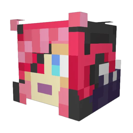 Yudrese Minecraft avatar head, 3D render