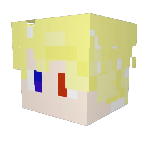 YueJian Minecraft avatar head, 3D render