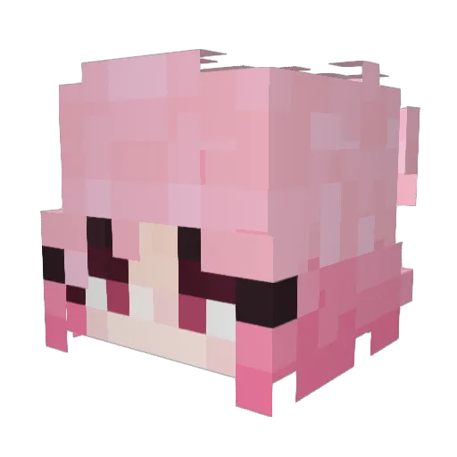 YueRouKo Minecraft avatar head, 3D render