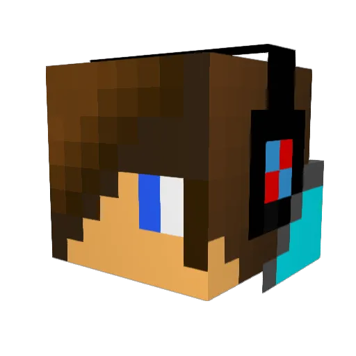 YueShi Minecraft avatar head, 3D render