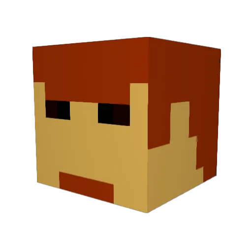 YueSky Minecraft avatar head, 3D render