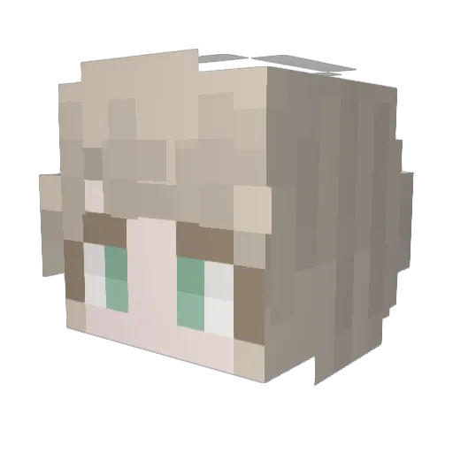 Yue_323 Minecraft avatar head, 3D render