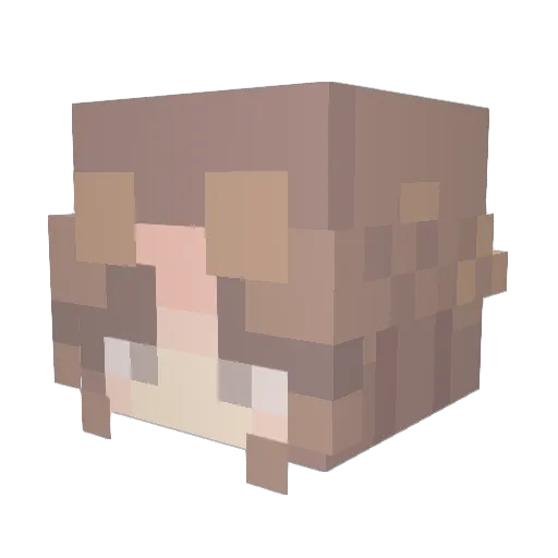Yuechi Minecraft avatar head, 3D render