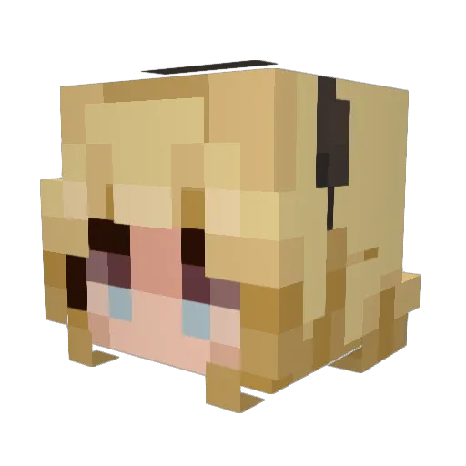 Yuemiko Minecraft avatar head, 3D render