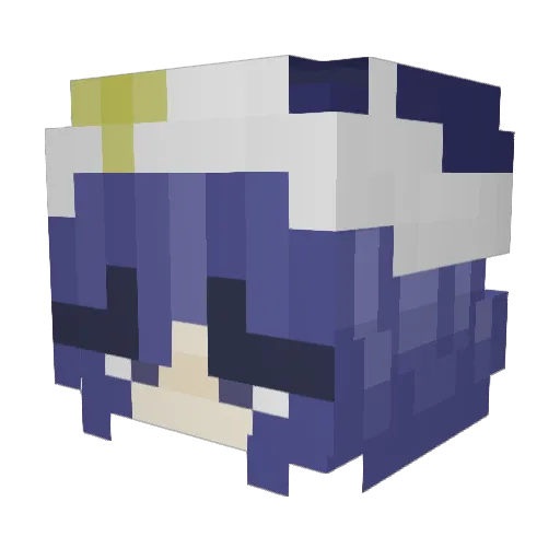 Yuemis Minecraft avatar head, 3D render