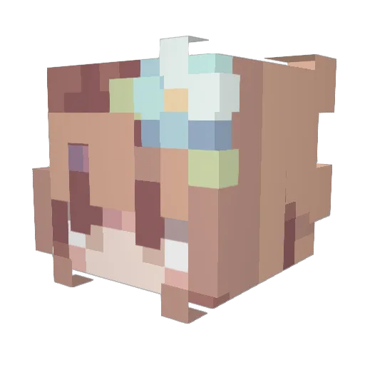 Yuerm Minecraft avatar head, 3D render