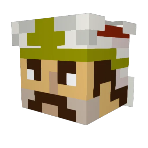 Yuesef49 Minecraft avatar head, 3D render