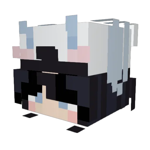 Yueyuuu Minecraft avatar head, 3D render