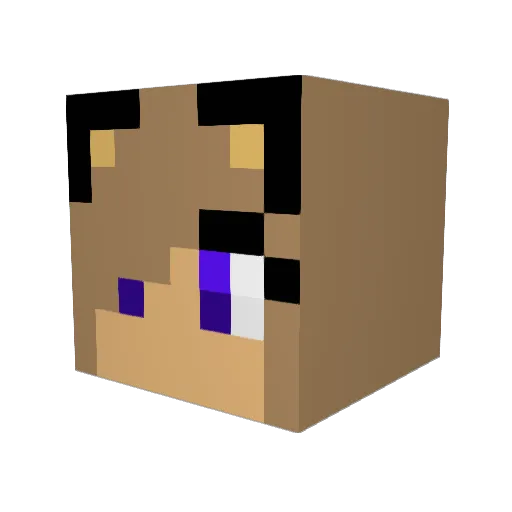 Yuffa Minecraft avatar head, 3D render