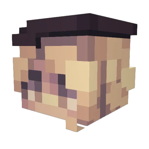 Yuffies Minecraft avatar head, 3D render