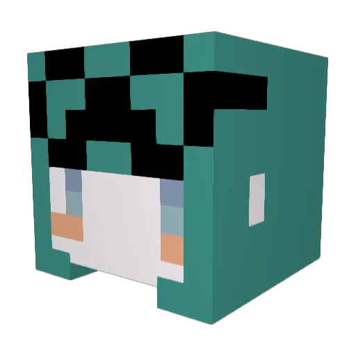 Yufuyuru Minecraft avatar head, 3D render