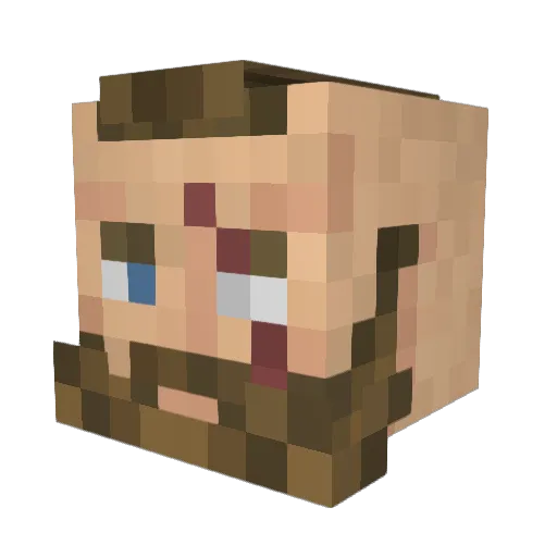 Yugansonchik Minecraft avatar head, 3D render