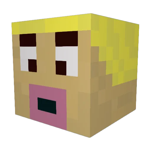 YuggieTV Minecraft avatar head, 3D render