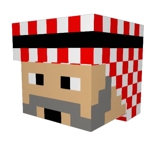 Yuggz Minecraft avatar head, 3D render