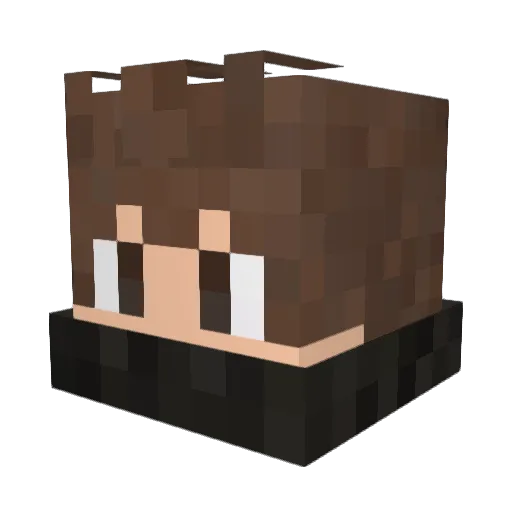 Yugi789_ Minecraft avatar head, 3D render