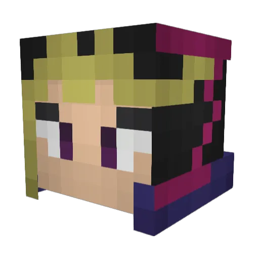 YugiMutou Minecraft avatar head, 3D render
