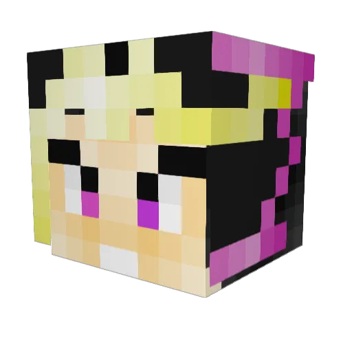 Yugicraft08 Minecraft avatar head, 3D render