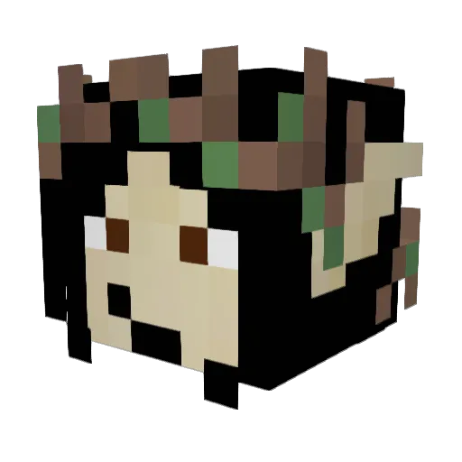 Yugimouto Minecraft avatar head, 3D render