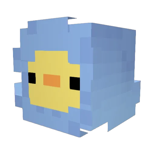 Yugofu Minecraft avatar head, 3D render