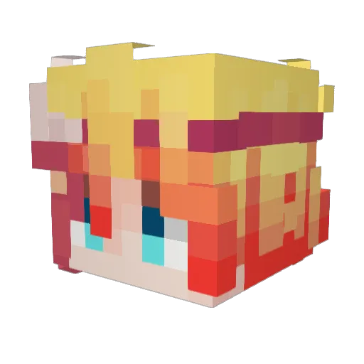 YuguT Minecraft avatar head, 3D render