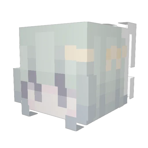 Yugua_ Minecraft avatar head, 3D render