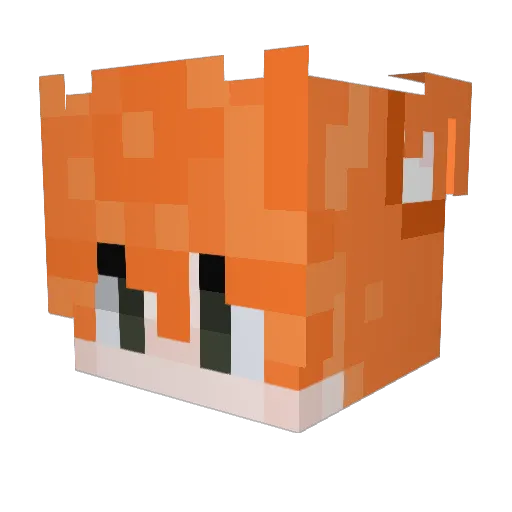 Yugurekioku Minecraft avatar head, 3D render