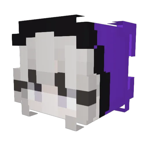 Yuhei_ Minecraft avatar head, 3D render