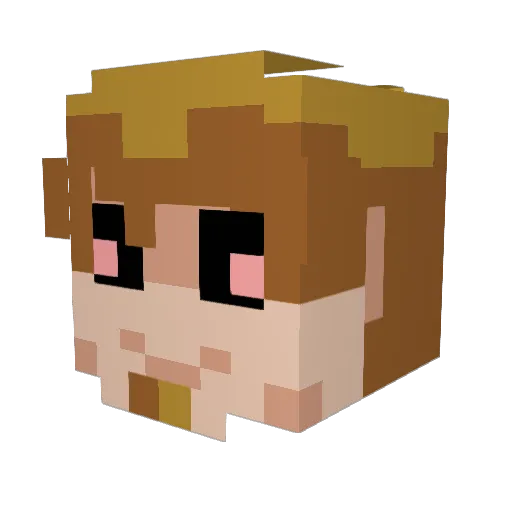 Yuhhhgy Minecraft avatar head, 3D render