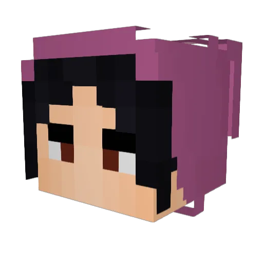 Yuhimurochi Minecraft avatar head, 3D render