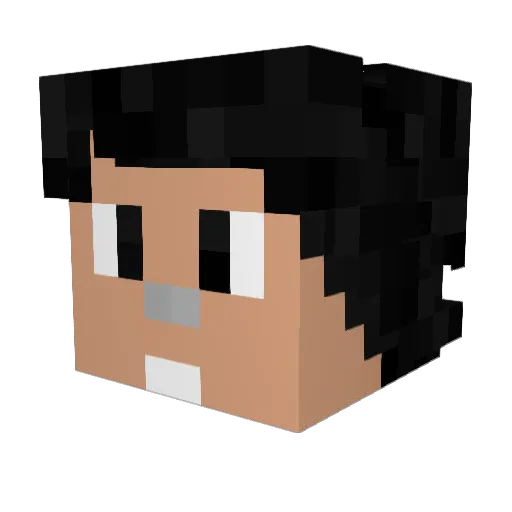 Yuhko Minecraft avatar head, 3D render