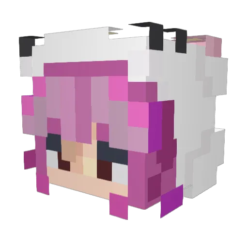 Yuhna_ Minecraft avatar head, 3D render